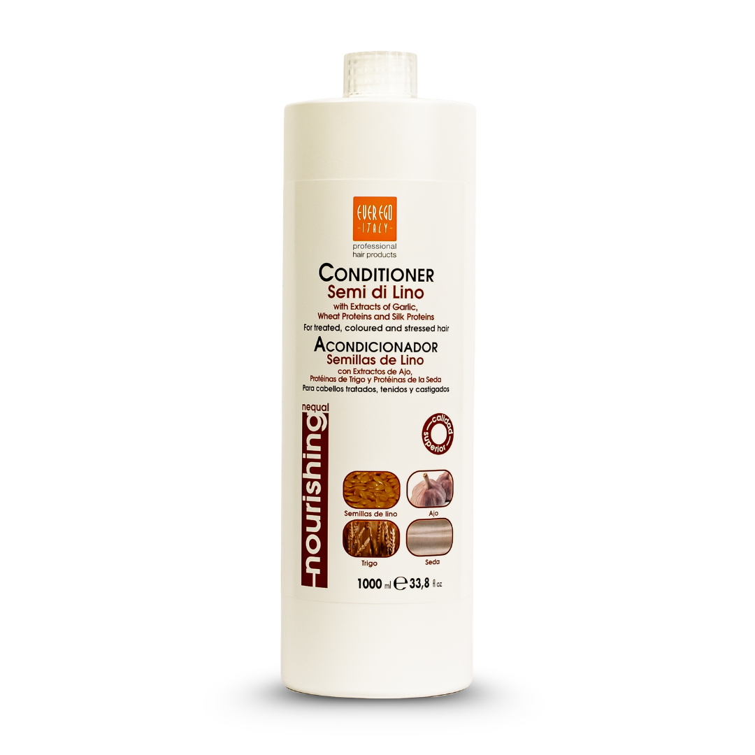 Nourishing hair conditioner with garlic, wheat & silk proteins for treated, colored hair