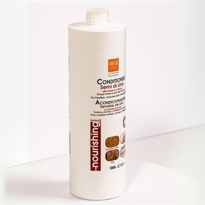 Nourishing hair conditioner with flaxseed, garlic, wheat & silk proteins for treated, colored hair
