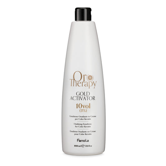 Oro Therapy Gold Activator 10vol for Color Keratin hair treatment, 1000ml bottle with black cap