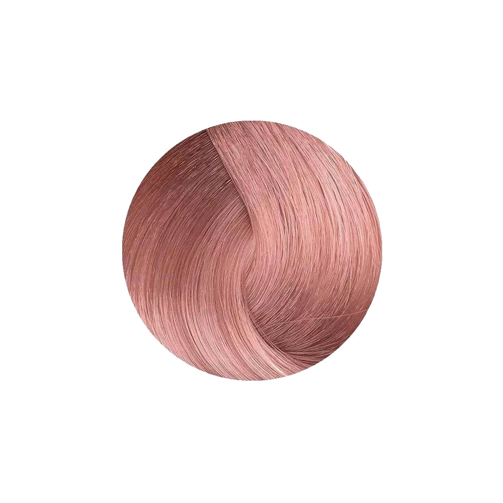 Soft rose gold hair color swatch, smooth and shiny texture for beauty styling