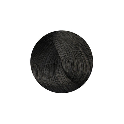 Dark ash brown hair color swatch for professional salon use