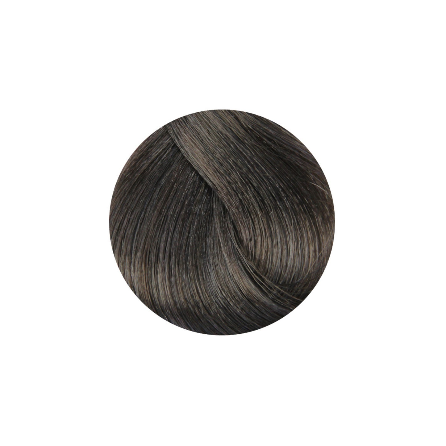 Dark ash brown hair color swatch, smooth texture, salon-quality tone for beauty styling