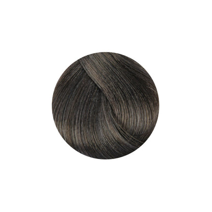 Dark ash brown hair color swatch, smooth texture, salon-quality tone for beauty styling