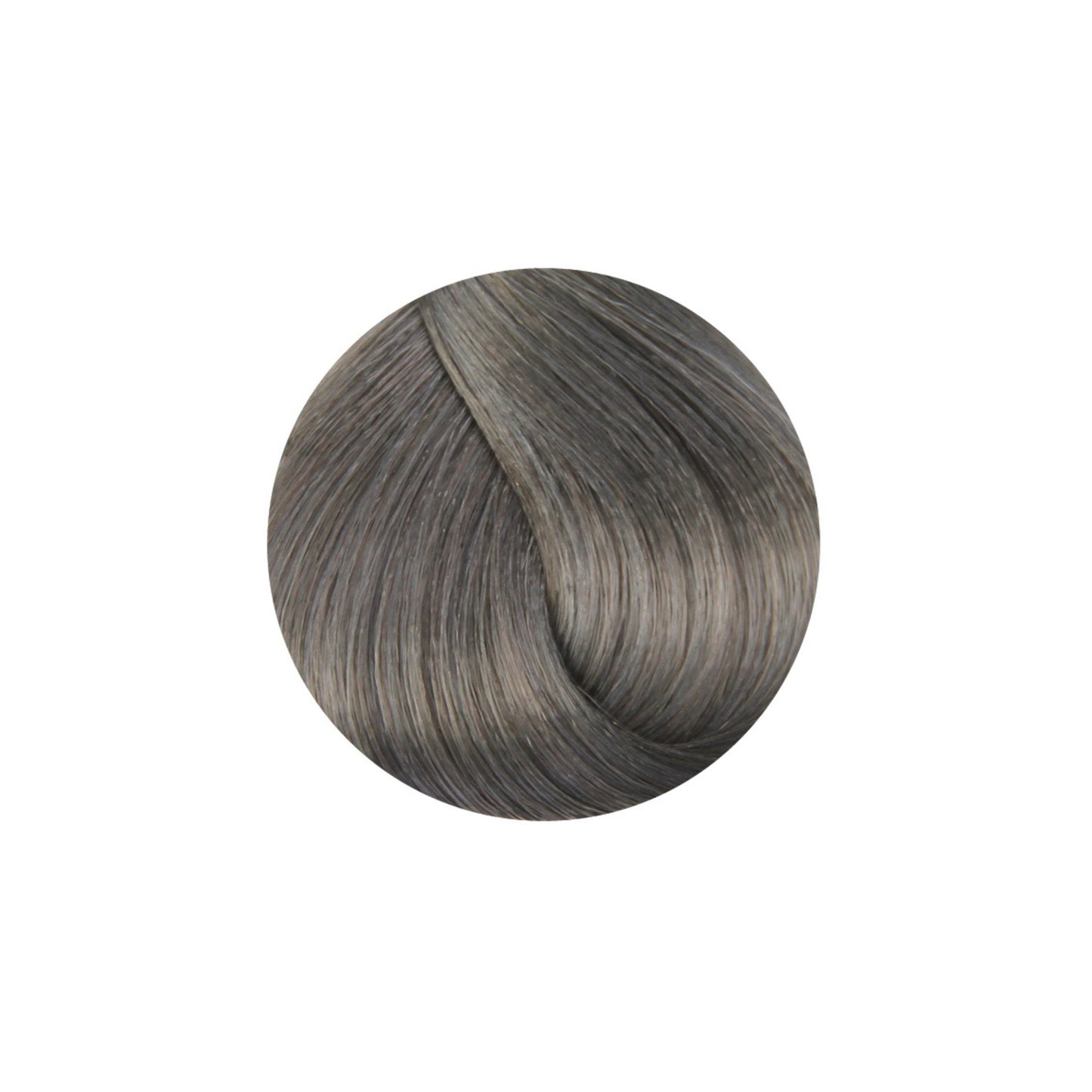 Ash brown hair color swatch for salon or home use, showcasing smooth, multi-tonal gray-brown shade
