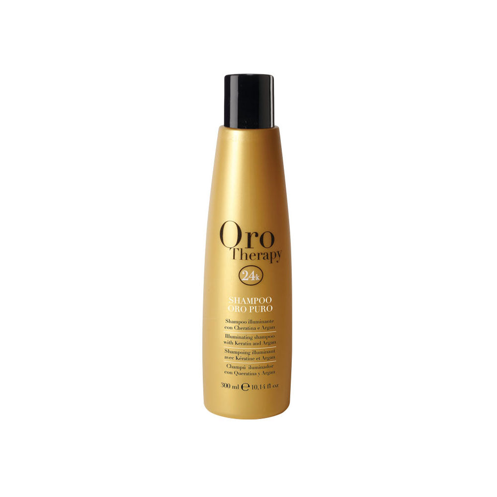 Oro Therapy 24k Illuminating Shampoo with Keratin & Argan, 300ml gold bottle for radiant hair care