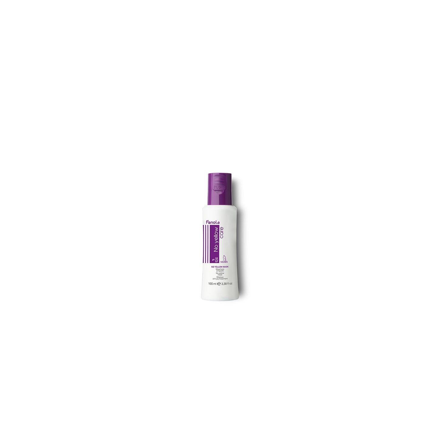 Fanola No Yellow Mask for blonde hair care, 100ml purple bottle, vegan formula