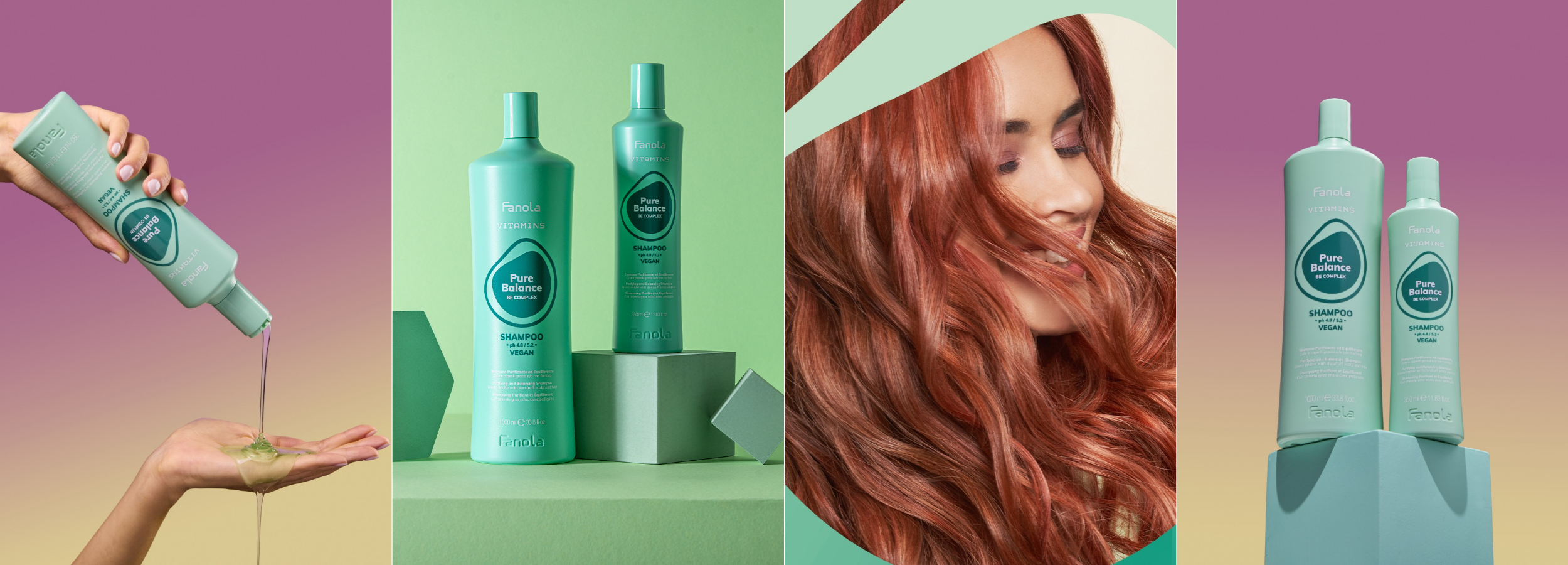 Fanola Pure Balance shampoo for healthy, vibrant hair – vegan, pH balanced, salon-quality care