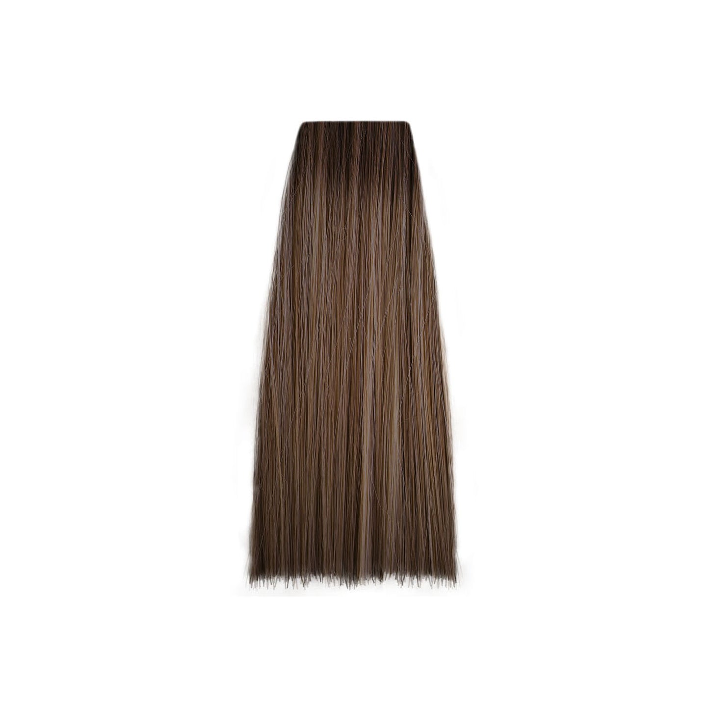 Rich brown hair color swatch for professional salon use, showcasing smooth, straight texture and vibrant tone.