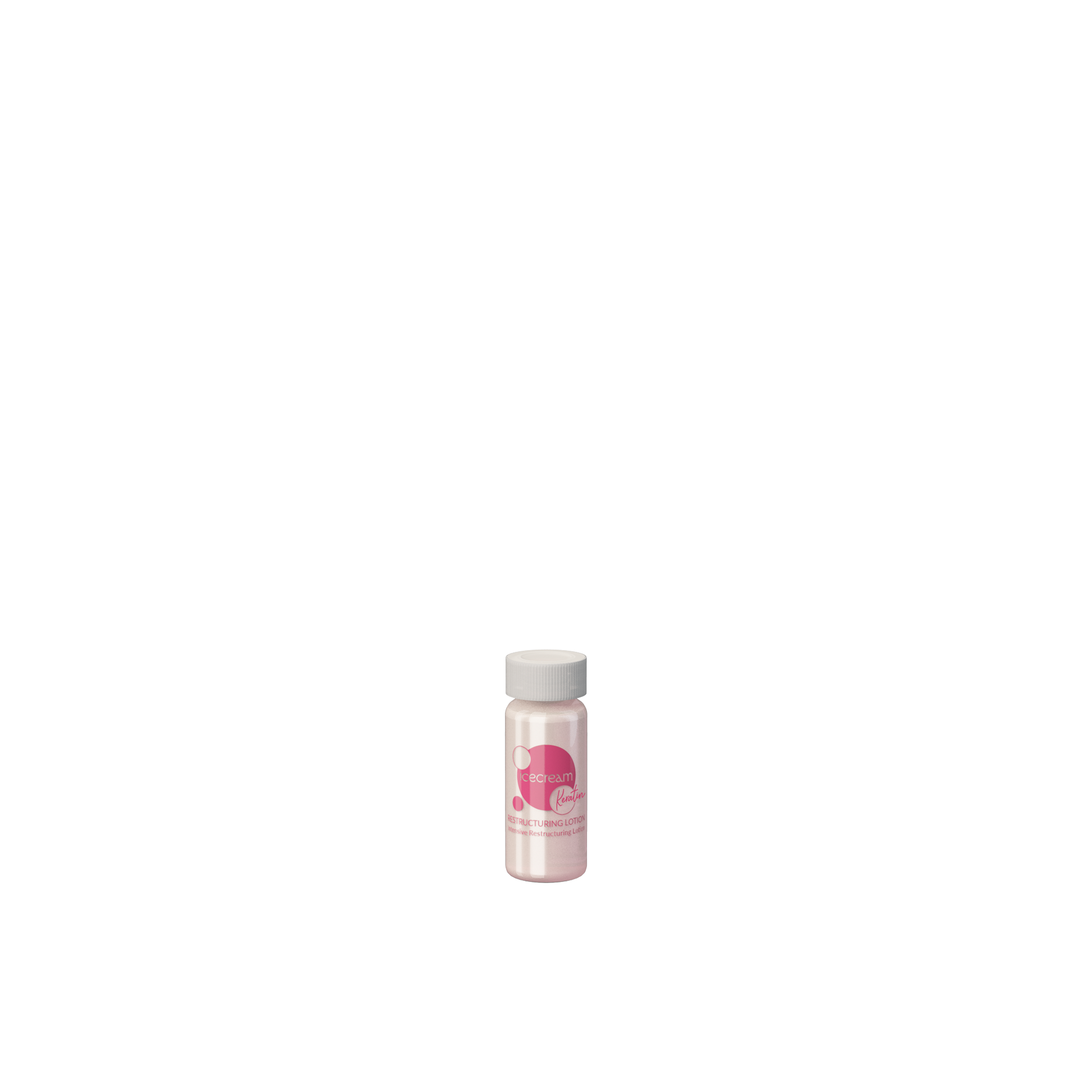 Icecream Keratin Restructuring Lotion for hair repair and smoothing, beauty product with pink label