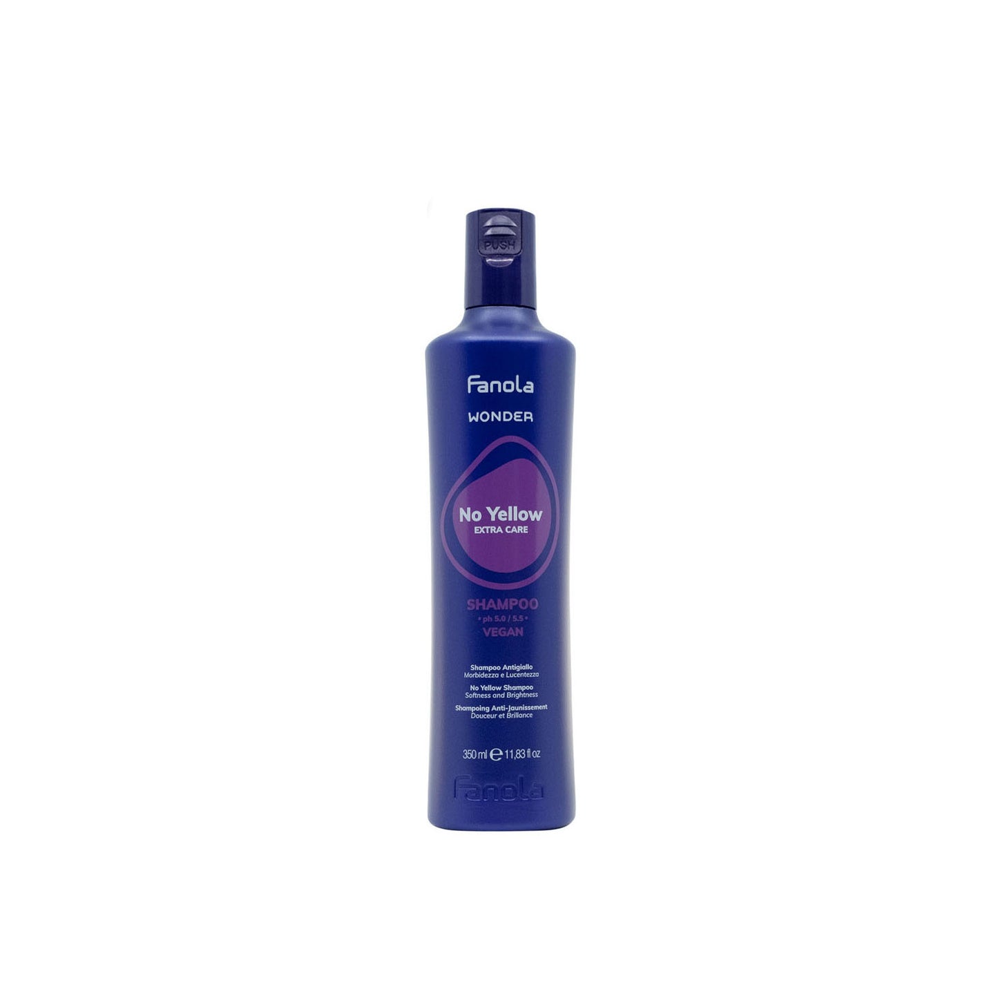 Fanola No Yellow Shampoo for blonde hair, vegan formula, 350ml bottle