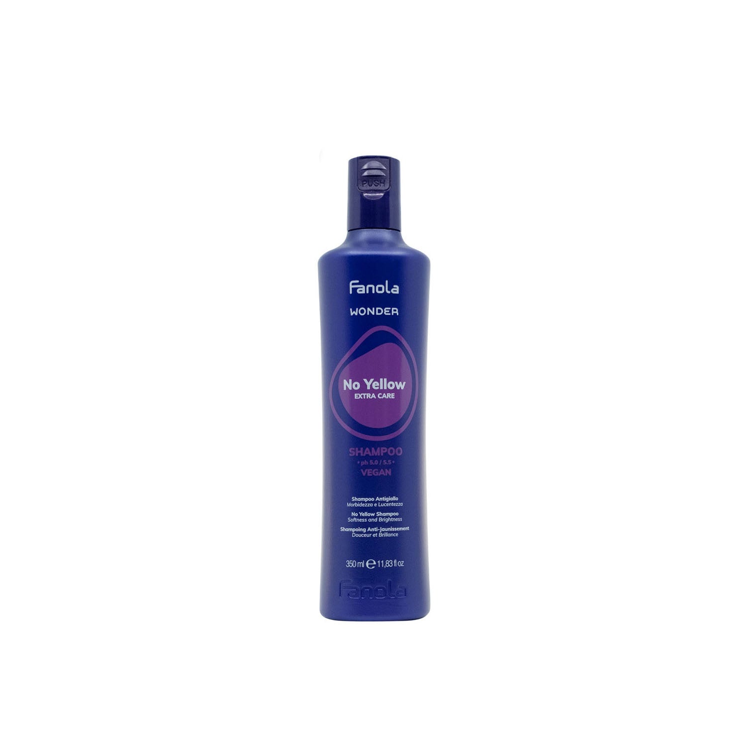 Fanola No Yellow Shampoo for blonde hair, vegan formula, 350ml bottle