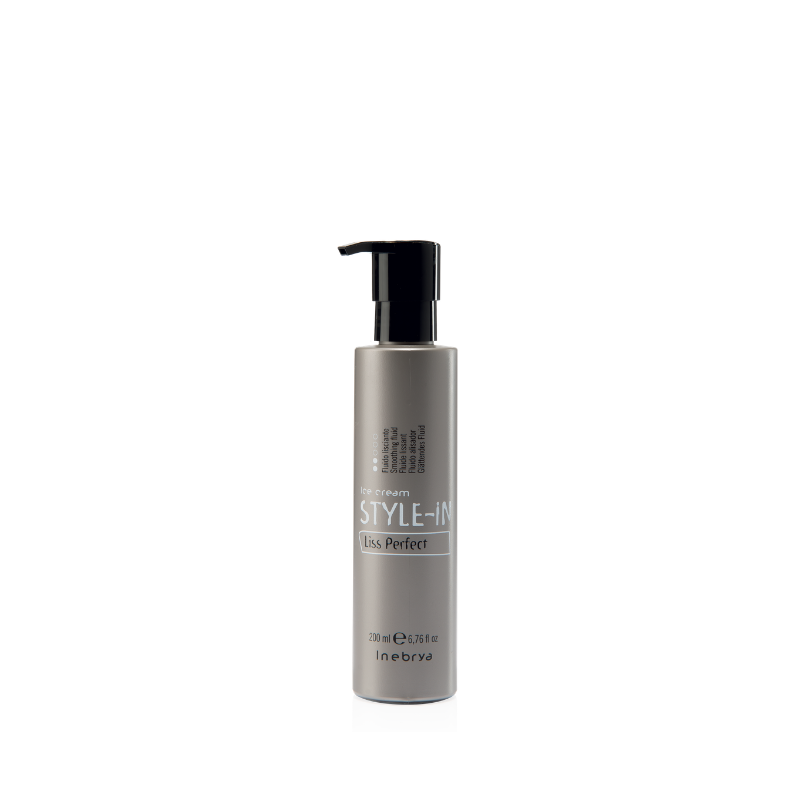Inebrya Style-In Liss Perfect smoothing fluid for sleek hair, 200ml bottle with pump dispenser