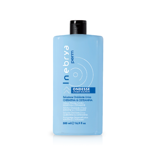 Inebrya Perm Ondesse Unique Solution with Keratin & Cysteamine, 500ml hair waving treatment bottle