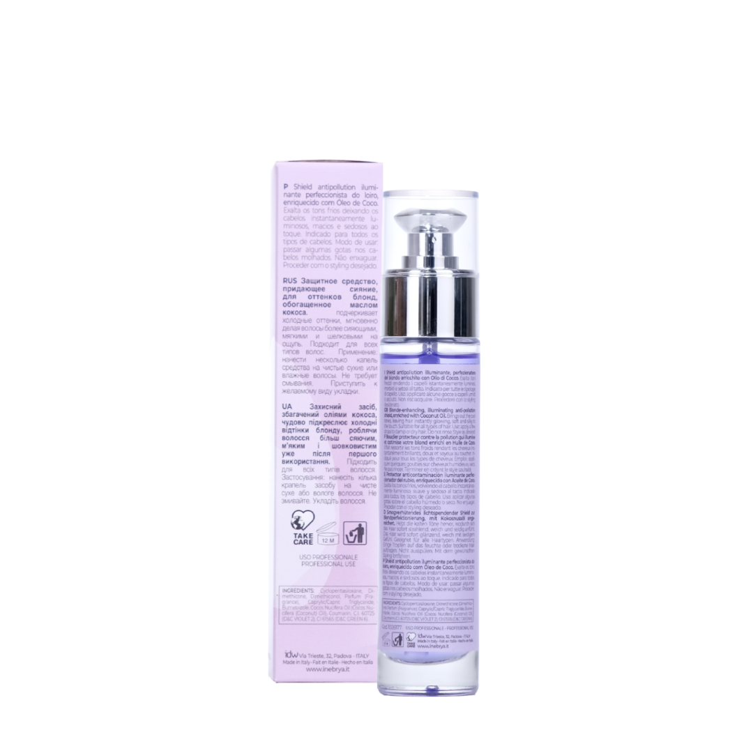 Illuminating anti-pollution hair serum with coconut oil, for all hair types, professional use