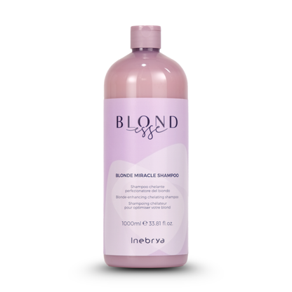 Blonde Miracle Shampoo for blonde hair care, 1000ml chelating formula in lavender bottle