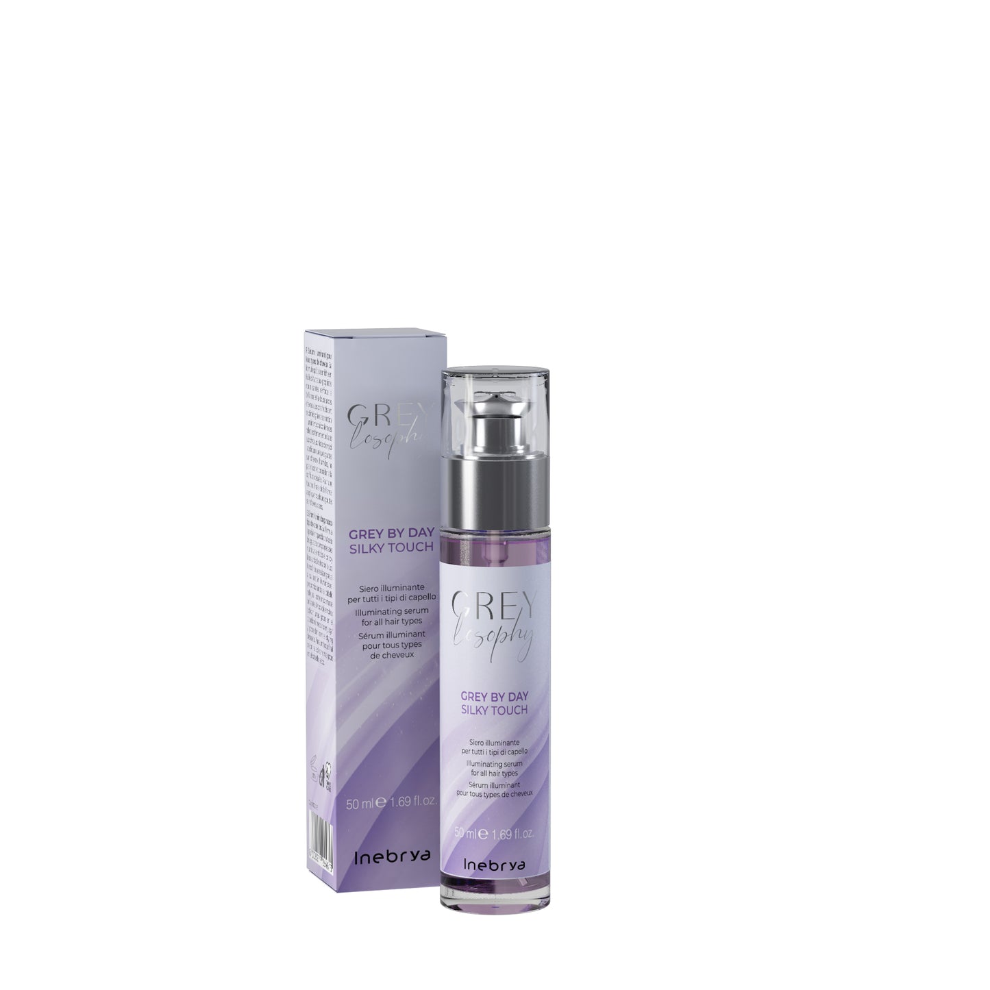 Grey by Day Silky Touch illuminating serum for all hair types, 50ml bottle with box