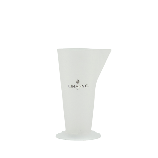 LINANGE Italy white frosted glass tumbler with sleek modern design for beauty salon use