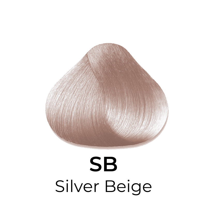 Silver Beige hair color swatch, SB shade for salon beauty treatments