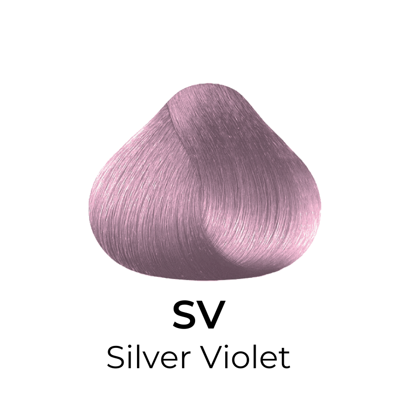 Silver Violet hair color swatch, SV shade for beauty styling