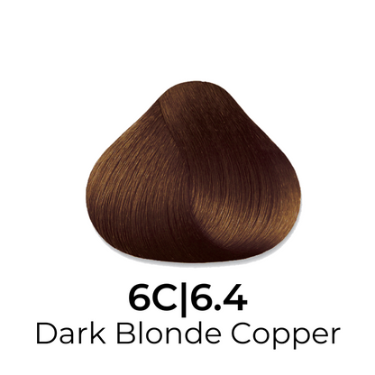 Dark Blonde Copper hair color swatch 6C|6.4 for salon or home use