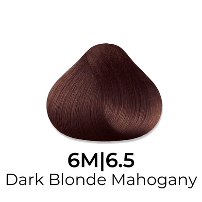 Dark Blonde Mahogany hair color swatch 6M|6.5, rich warm tone for salon or home use