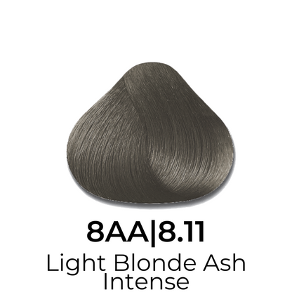 Light Blonde Ash Intense 8AA|8.11 hair color swatch for salon or home use