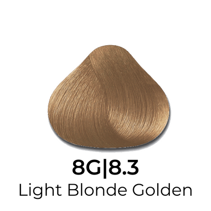 Light Blonde Golden hair color swatch 8G|8.3 for salon or home use