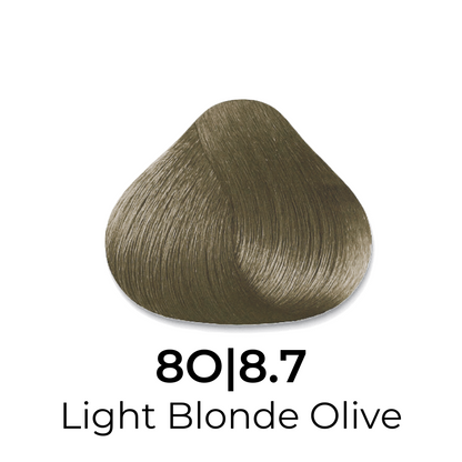 Light Blonde Olive hair color swatch 80|8.7 for salon or home use