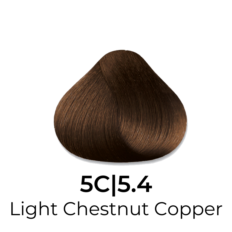Light Chestnut Copper hair color swatch 5C|5.4 for salon or home use