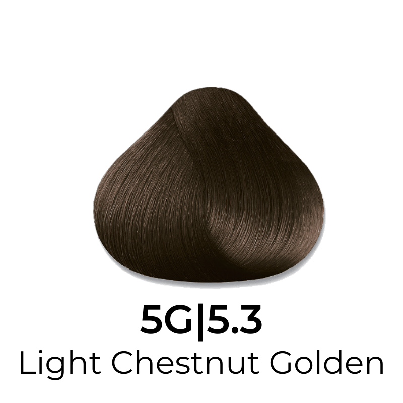 Light Chestnut Golden hair color swatch 5G|5.3 for salon or home use