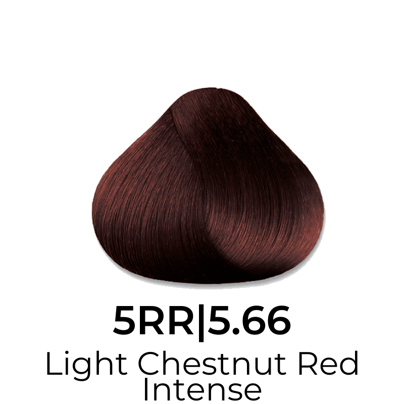Light Chestnut Red Intense hair color swatch 5RR|5.66 for vibrant salon-style dye results