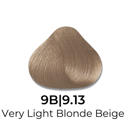 Very Light Blonde Beige hair color swatch 9B|9.13 for salon or home use