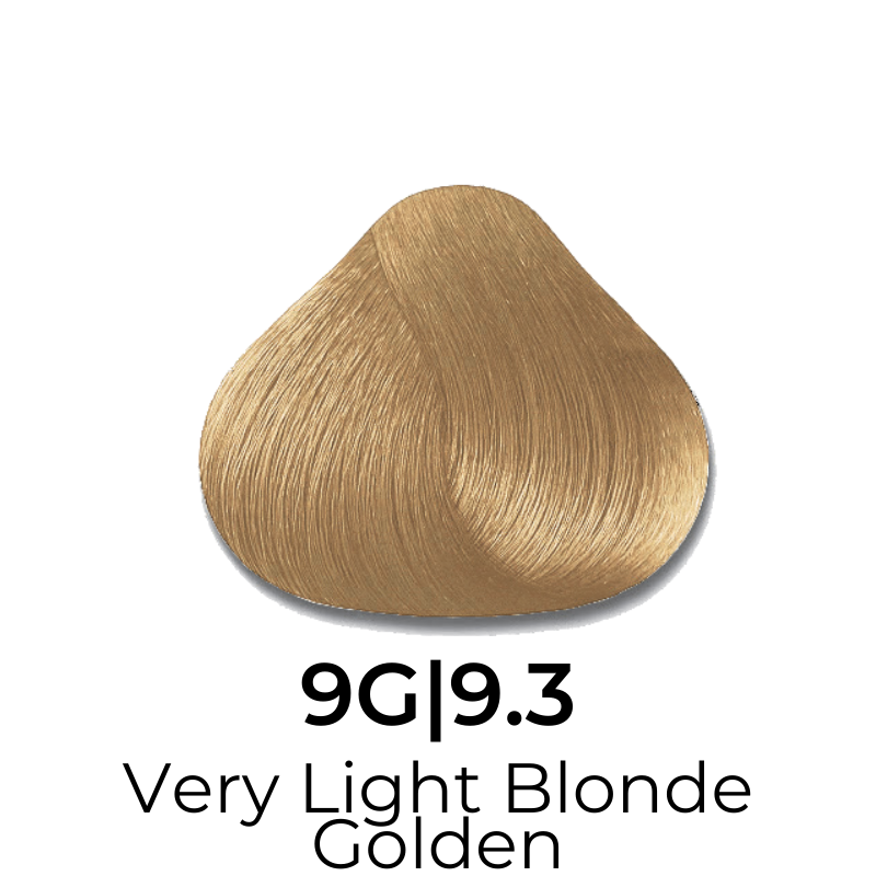 Very Light Blonde Golden hair color swatch 9G|9.3 for salon or home use