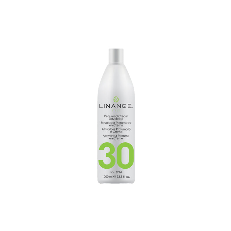 Linange 30 Volume Perfumed Cream Developer for Hair Coloring, 1000ml Bottle
