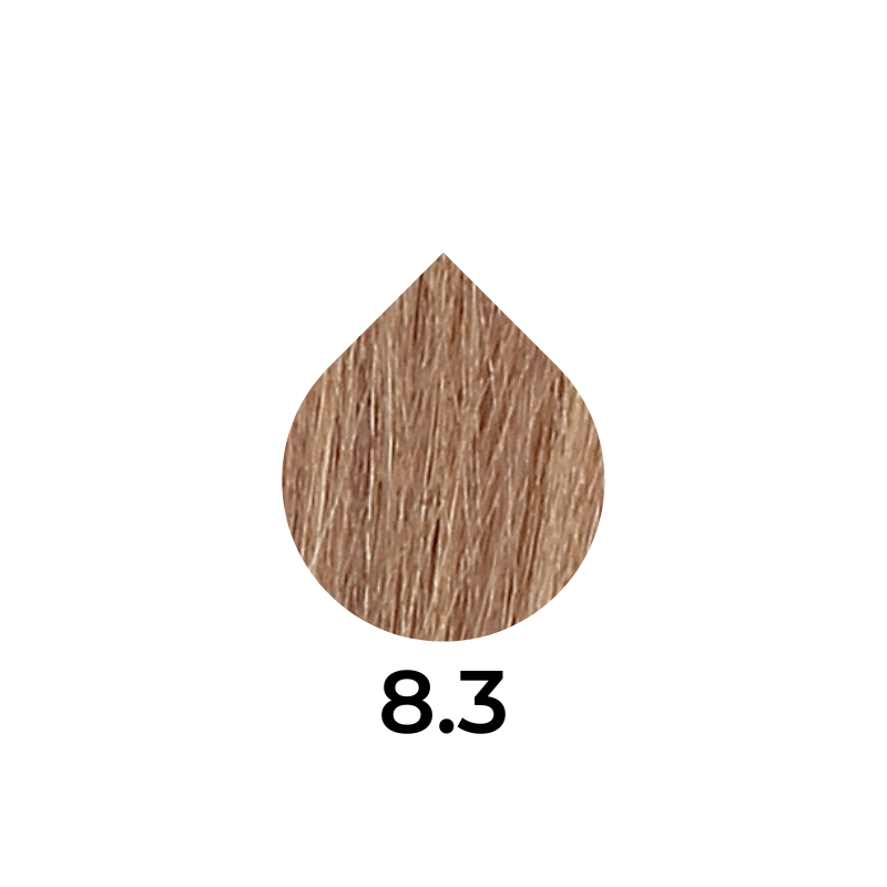 Brown hair texture swatch in teardrop shape, labeled B2 for beauty product shade selection