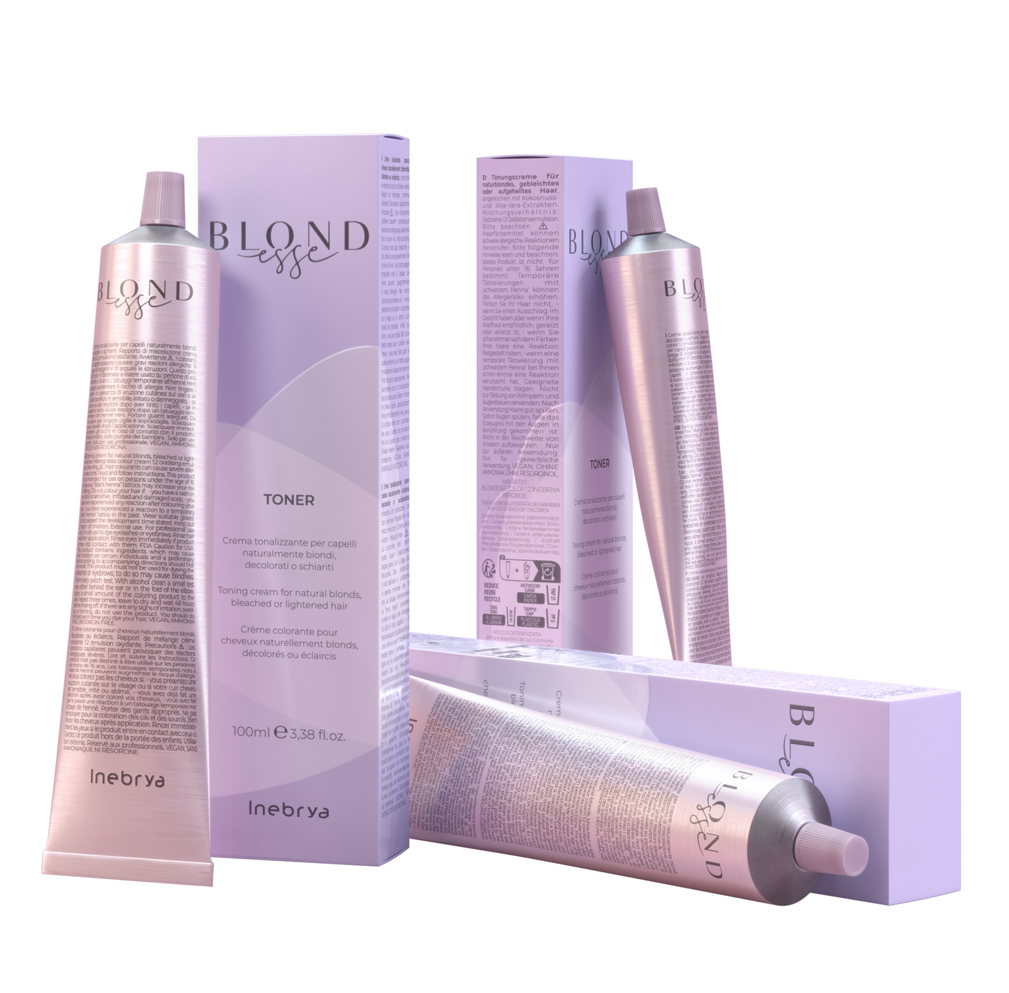 Blondesse toning cream for natural, bleached or lightened hair by Inebrya, vegan & ammonia-free