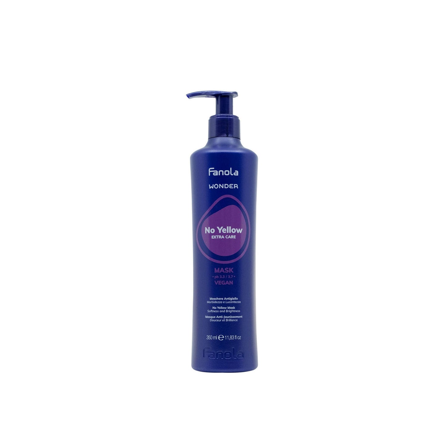 Fanola No Yellow Mask for blonde hair, vegan hair care treatment, 350ml bottle with pump