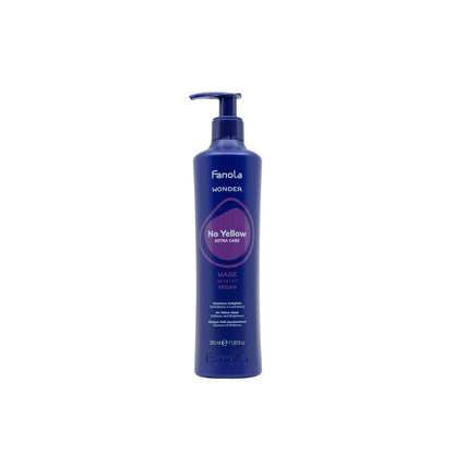 Fanola No Yellow Mask for blonde hair, vegan hair care treatment, 350ml bottle with pump