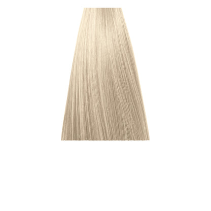 Smooth platinum blonde hair swatch for salon color selection