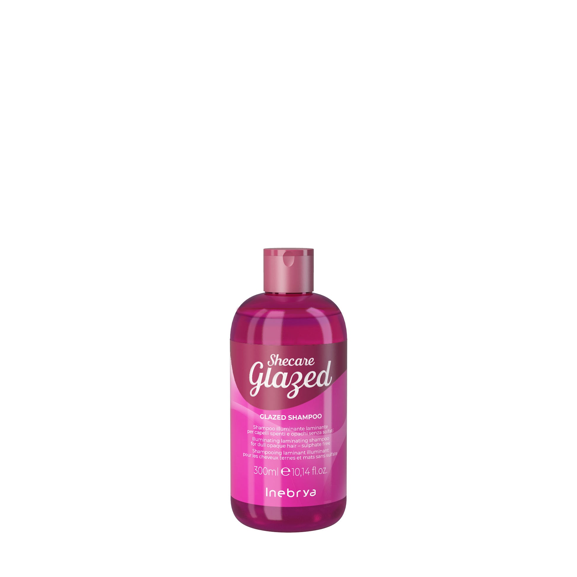 Shecare Glazed Shampoo for dull opaque hair, sulfate-free, 300ml bottle with pink label
