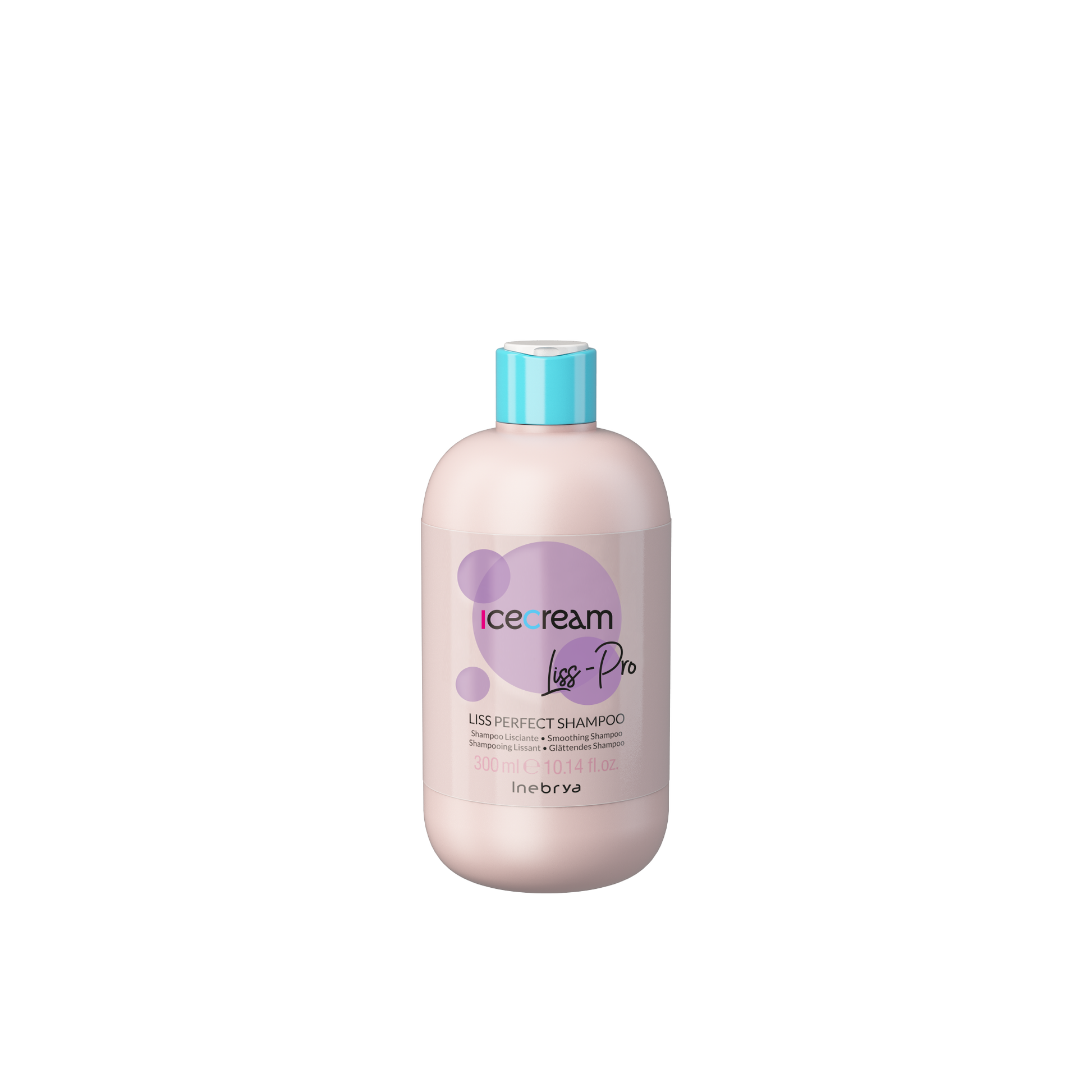 Icecream Liss-Pro smoothing shampoo for frizz-free, silky hair, 300ml bottle with purple design