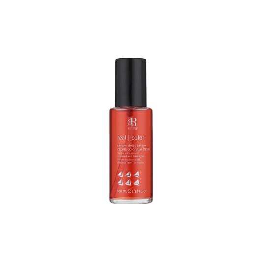 Real Color serum for coloured and treated hair, 100ml bottle with black cap, beauty care product