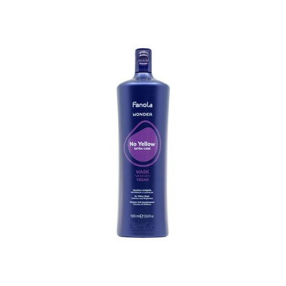 Fanola No Yellow Mask for blonde hair, vegan hair care, 1000ml bottle with purple label