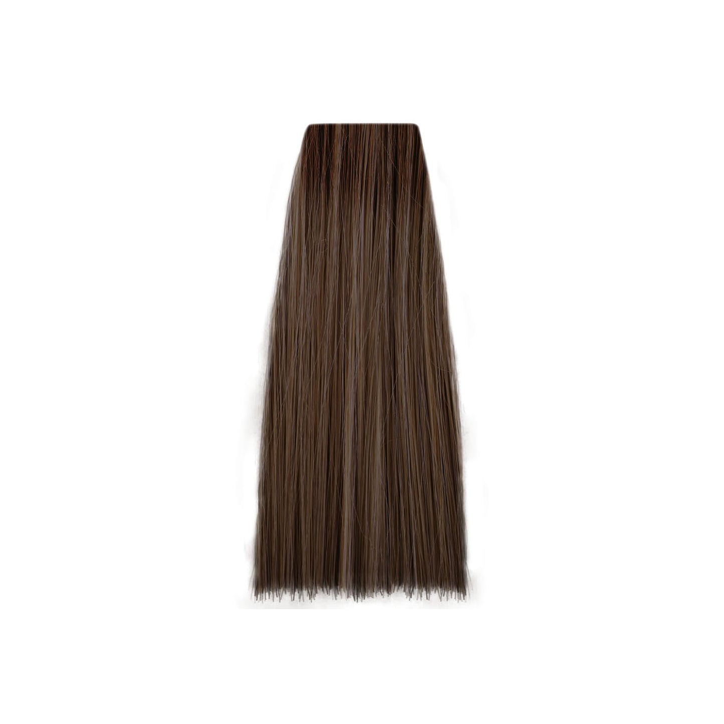 Rich brown hair color swatch for salon or home use, showcasing smooth, straight strands