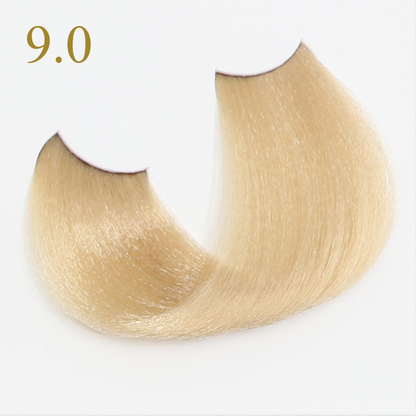 Light blonde hair swatch shade 9.0 for hair color selection