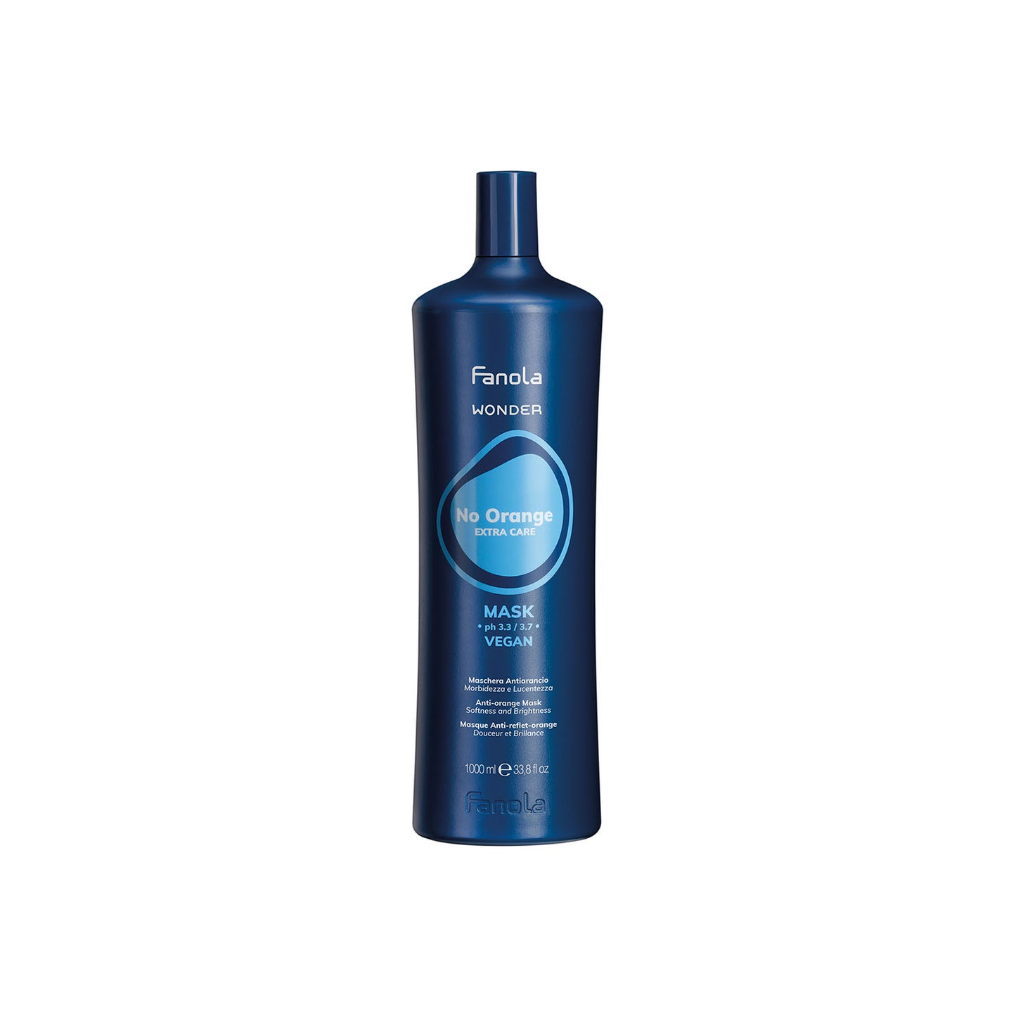 Fanola No Orange Anti-Orange Hair Mask, Vegan, 1000ml for Softness & Brightness