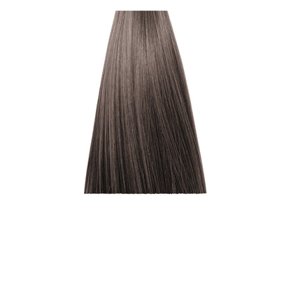 Smooth ash brown hair swatch for professional coloring, showcasing rich tone and sleek texture