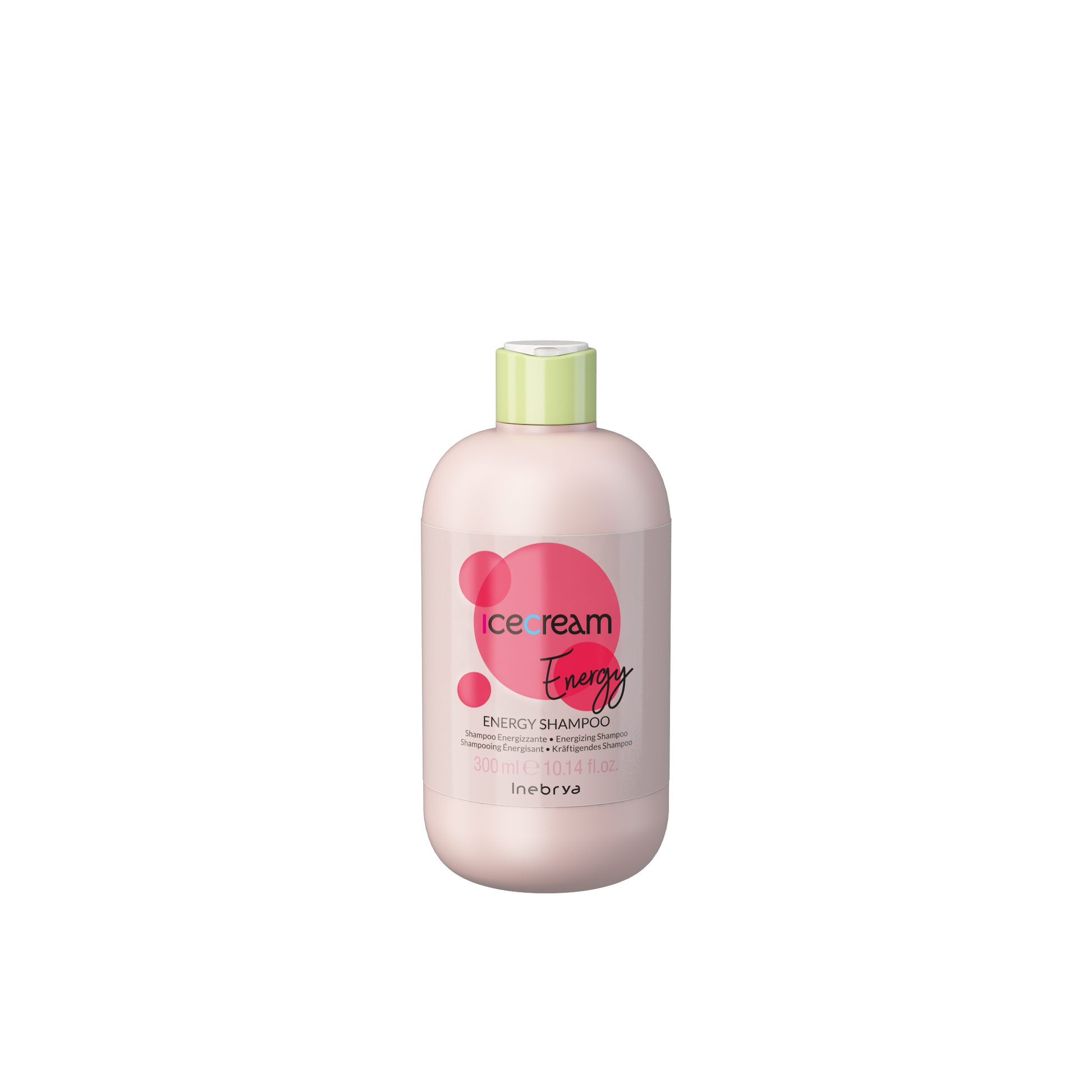 Icecream Energy Shampoo 300ml - energizing hair care with pink label and green cap
