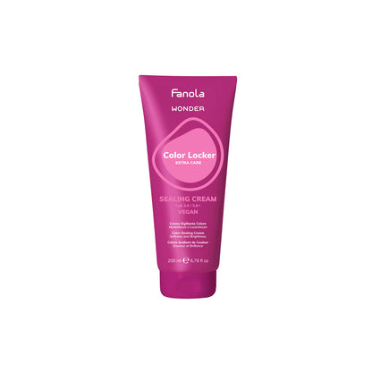 Fanola Wonder Color Locker Sealing Cream, vegan hair care for softness & brightness, 200ml