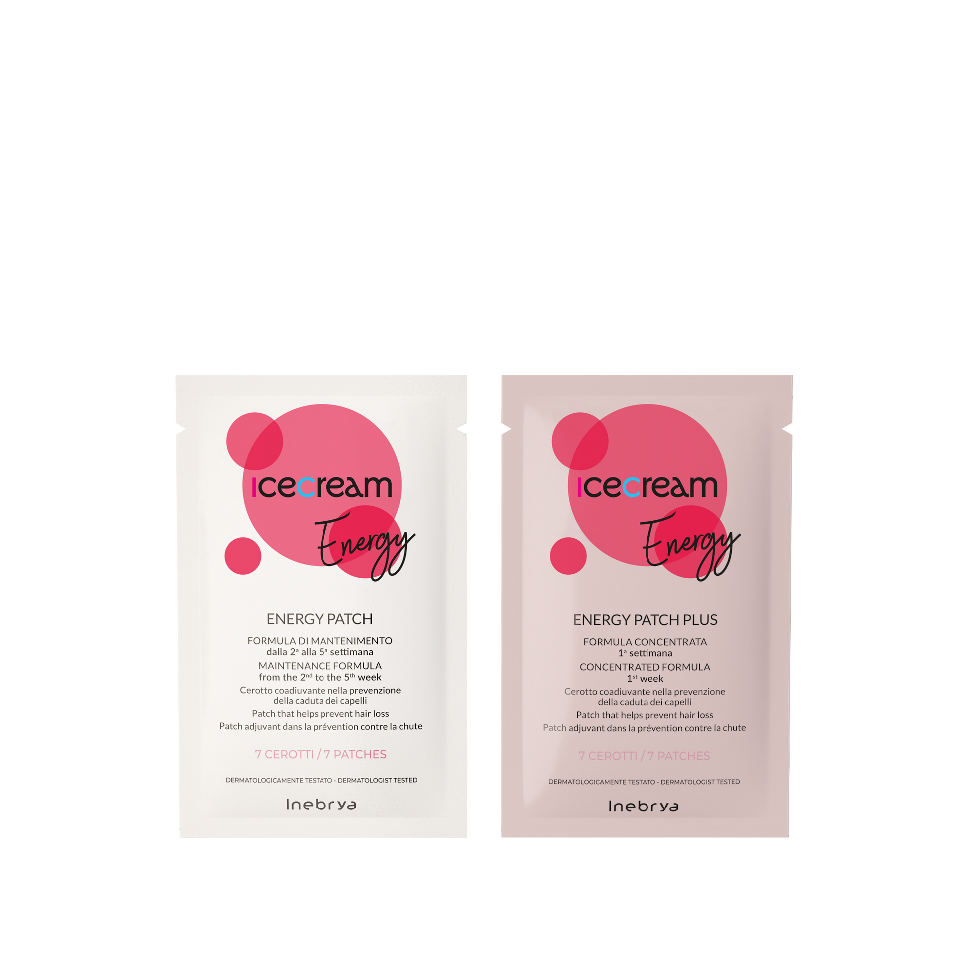 Icecream Energy hair loss prevention patches, maintenance and concentrated formulas for scalp care